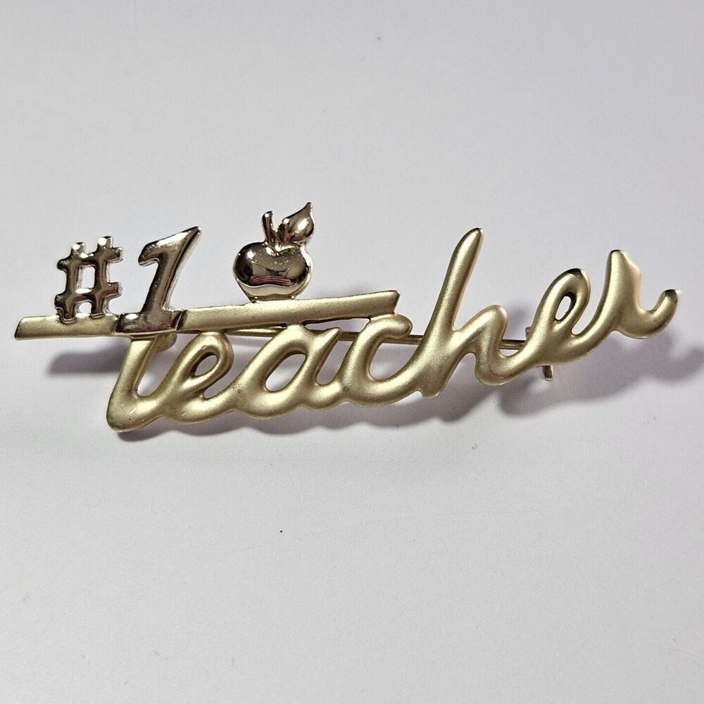 AJC Vintage Gold Tone #1 Teacher Brooch